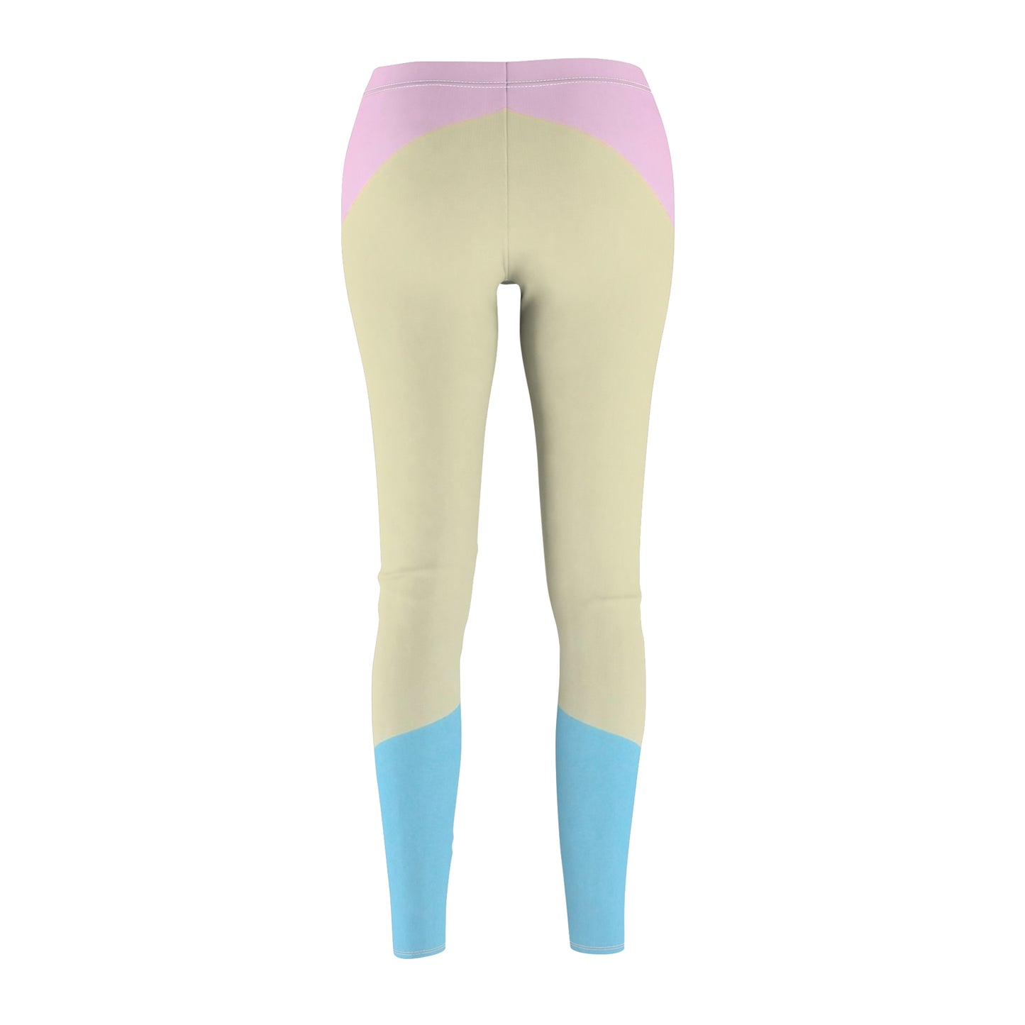 Pink, Blue, & Cream Color Block Women's Leggings