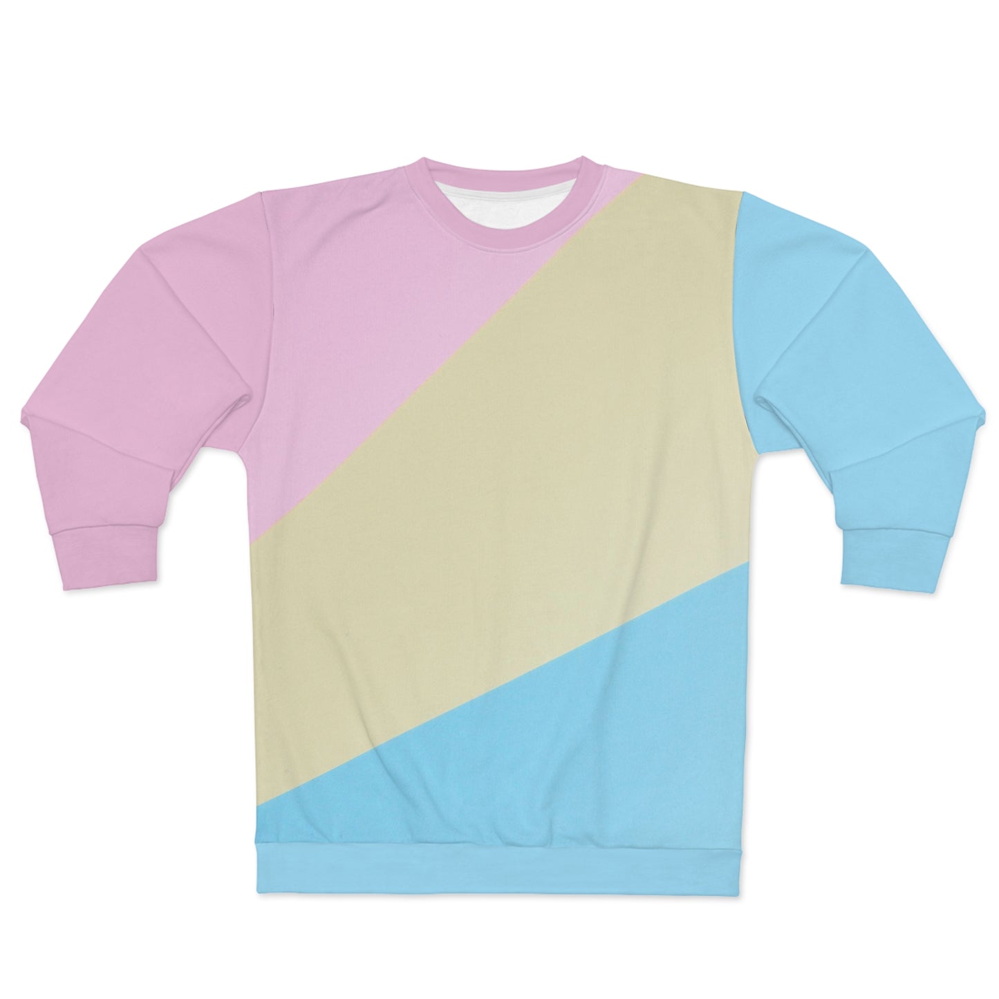 Pink, Blue, & Cream Color Block Unisex Sweatshirt