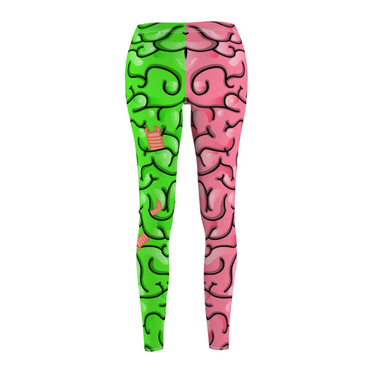 Half Zombie Half Human Brains Women's Leggings