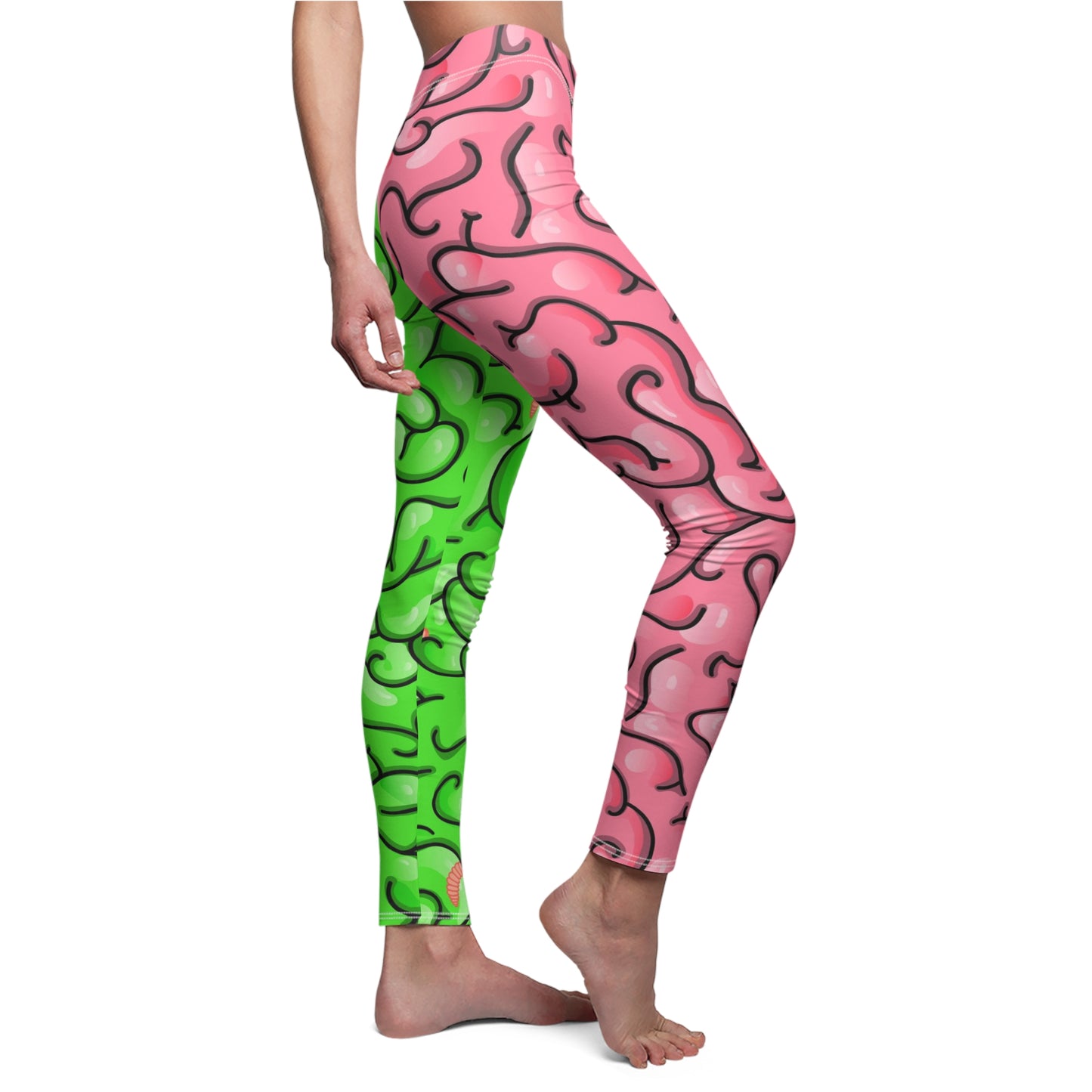 Half Zombie Half Human Brains Women's Leggings