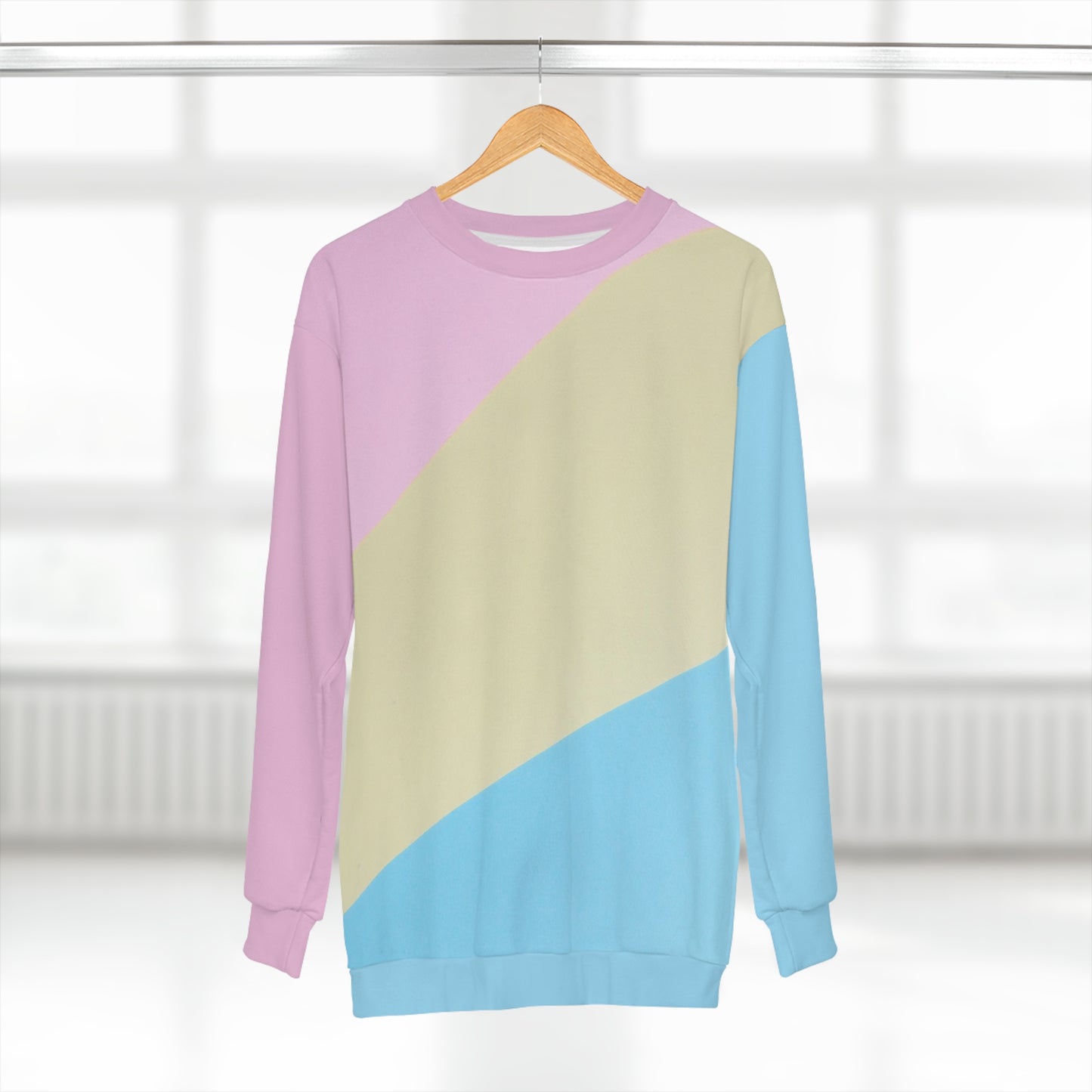 Pink, Blue, & Cream Color Block Unisex Sweatshirt