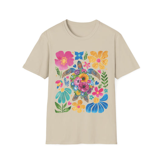 Floral Turtle Unisex T-Shirt