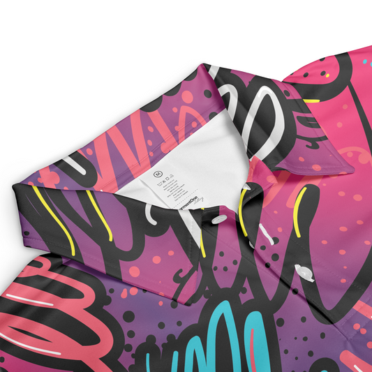 Abstract Swirly Lines Polo Shirt