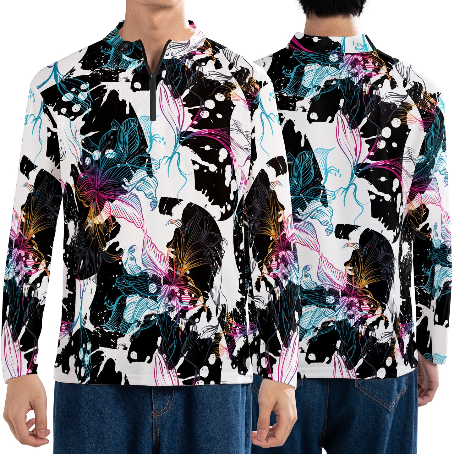 Abstract Gradient Flowers Performance Q-Zip
