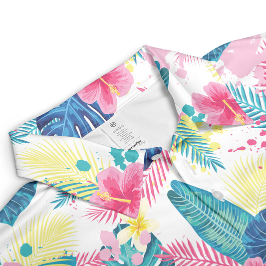 Abstract Palm Leaves Polo Shirt