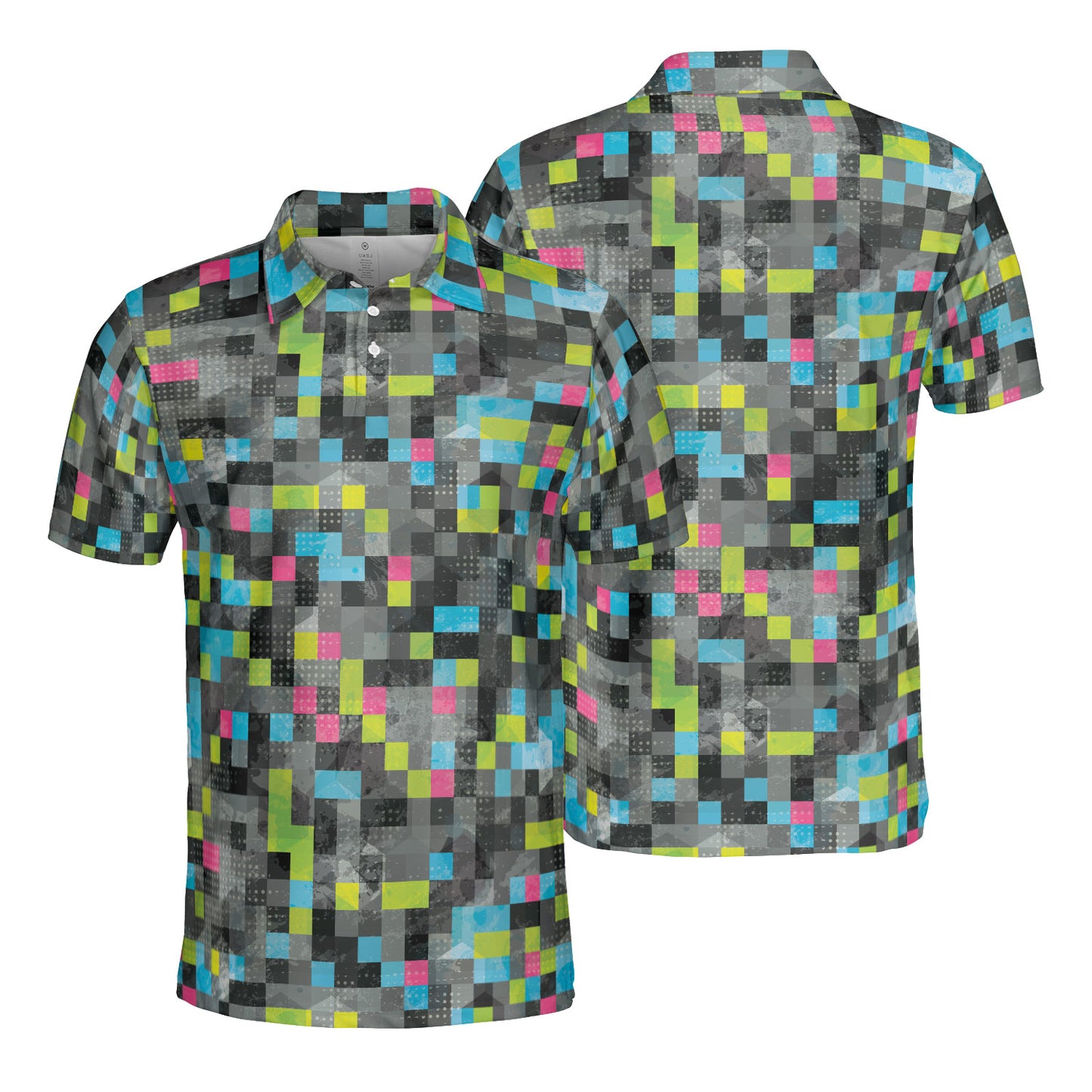 Abstract Pixels Polo Shirt