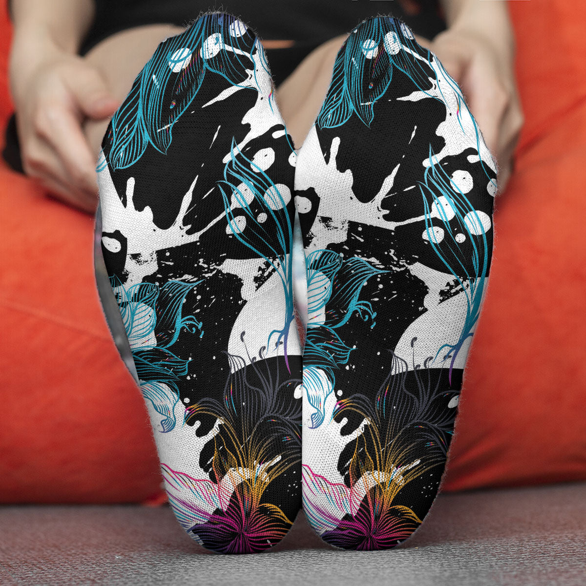 Abstract Gradient Flowers Socks