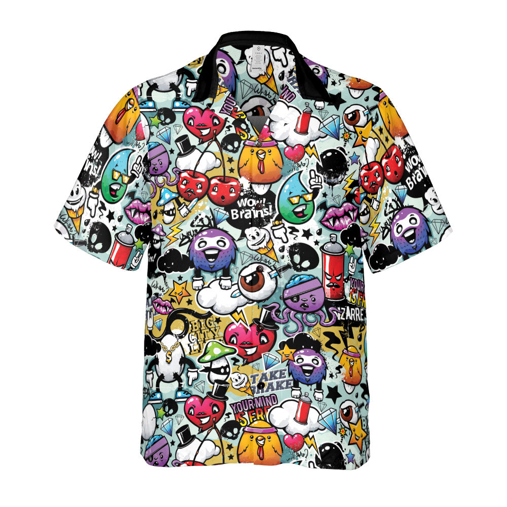 Bizarre Graffiti Button Up Shirt