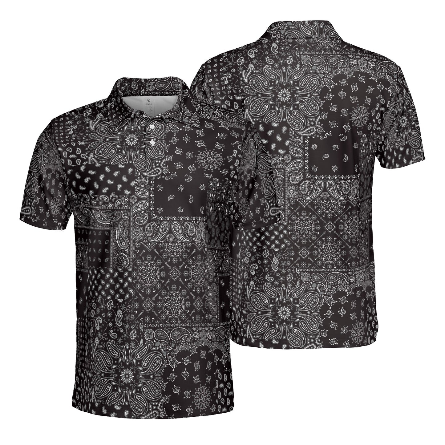 Black Paisley Bandanna Polo Shirt