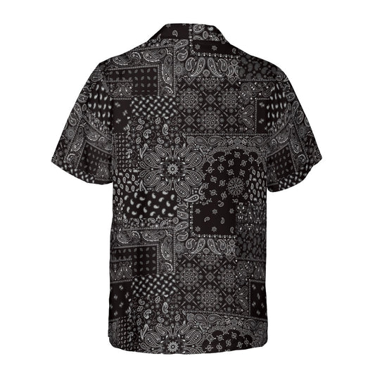 Black Paisley Bandanna Button Up Shirt