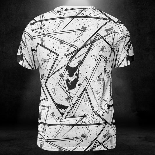 Black & White Geometric Unisex Comfort T-Shirt