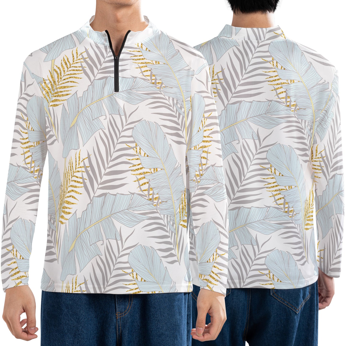 Blue Banana Leaves Performance Q-Zip