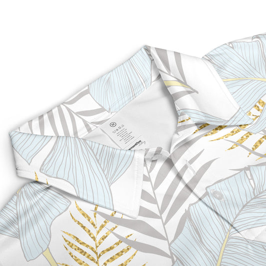 Blue Banana Leaves Polo Shirt