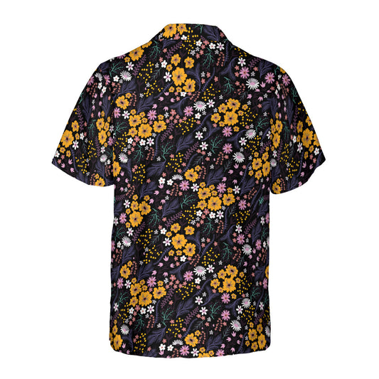 Bright Orange & Pink Ditsy Flowers Button Up Shirt