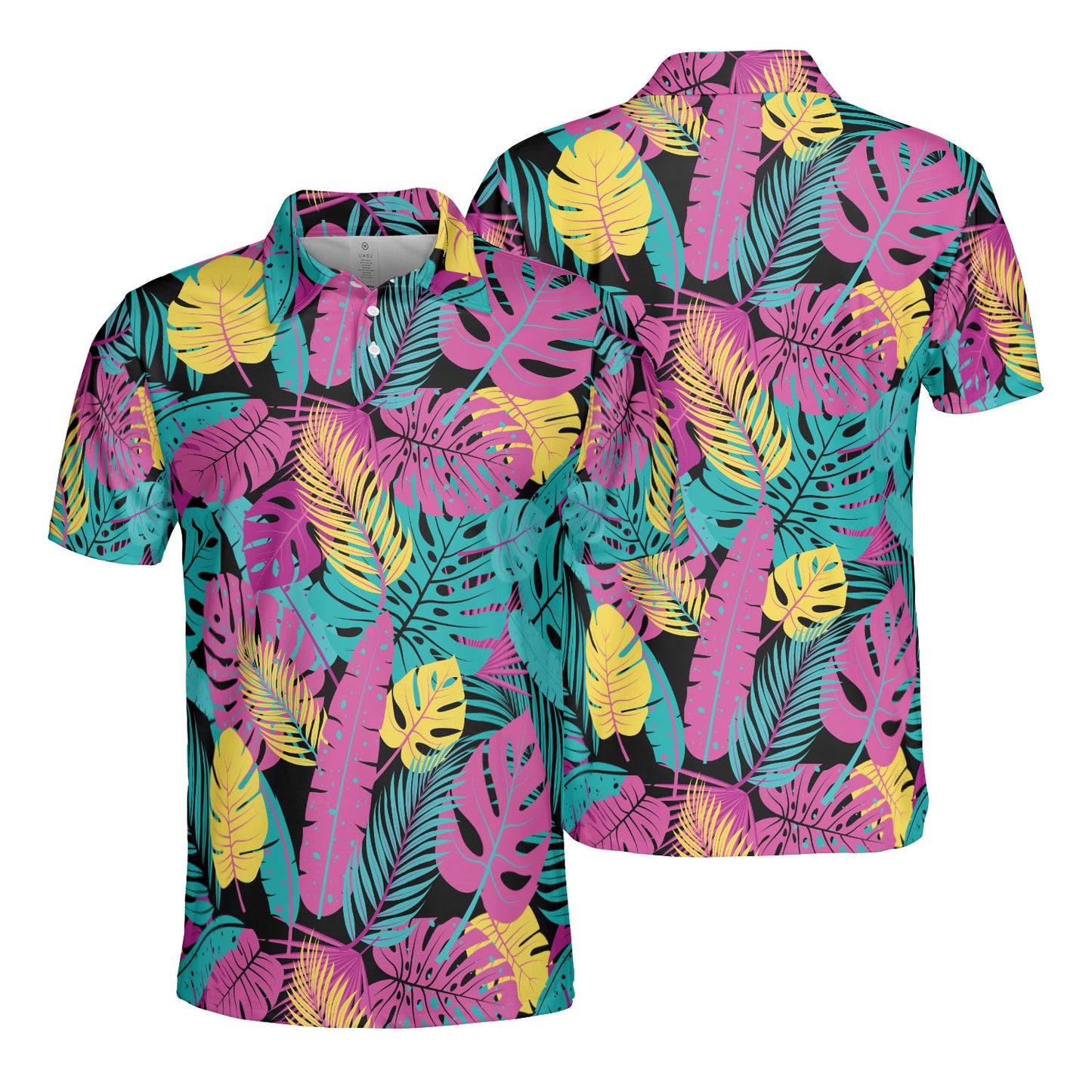 Bright Tropical Leaves Polo Shirt