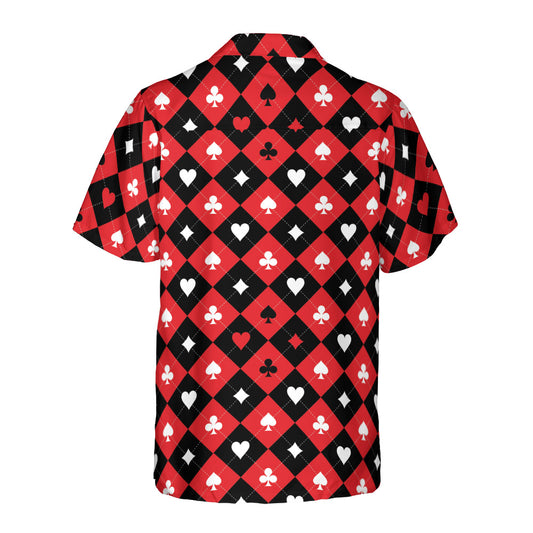 Card Suit Chess Board Button Up Shirt