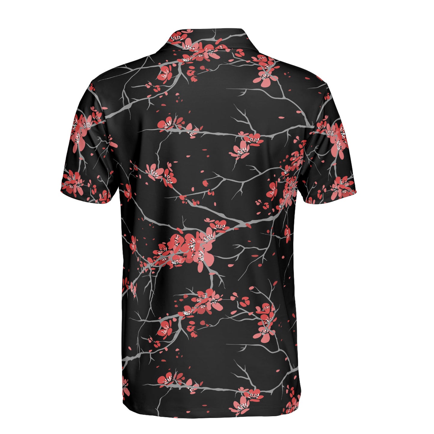 Cherry Blossoms Black Premium Polo Shirt