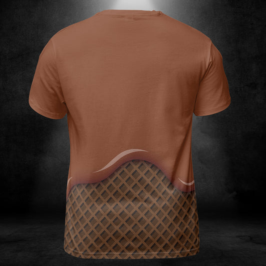 Chocolate Ice Cream On A Chocolate Waffle Cone Unisex Comfort T-Shirt