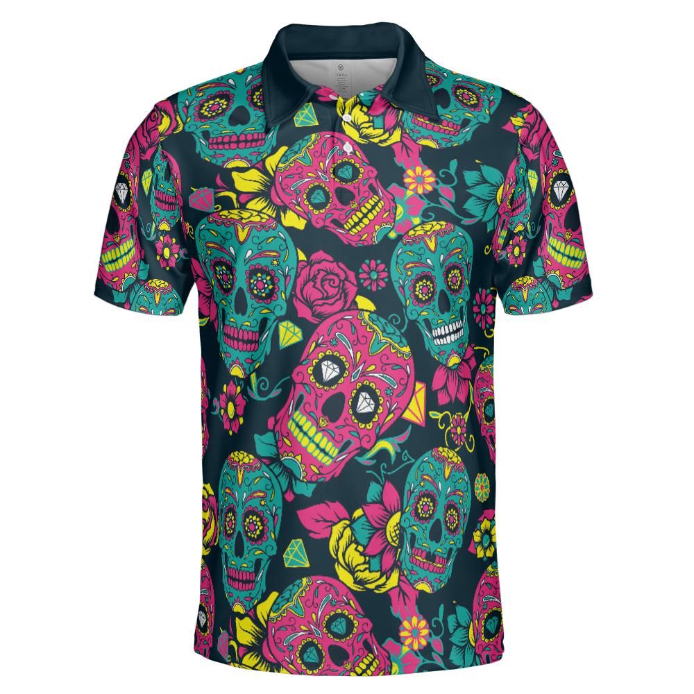 Colorful Day Of The Dead Polo Shirt
