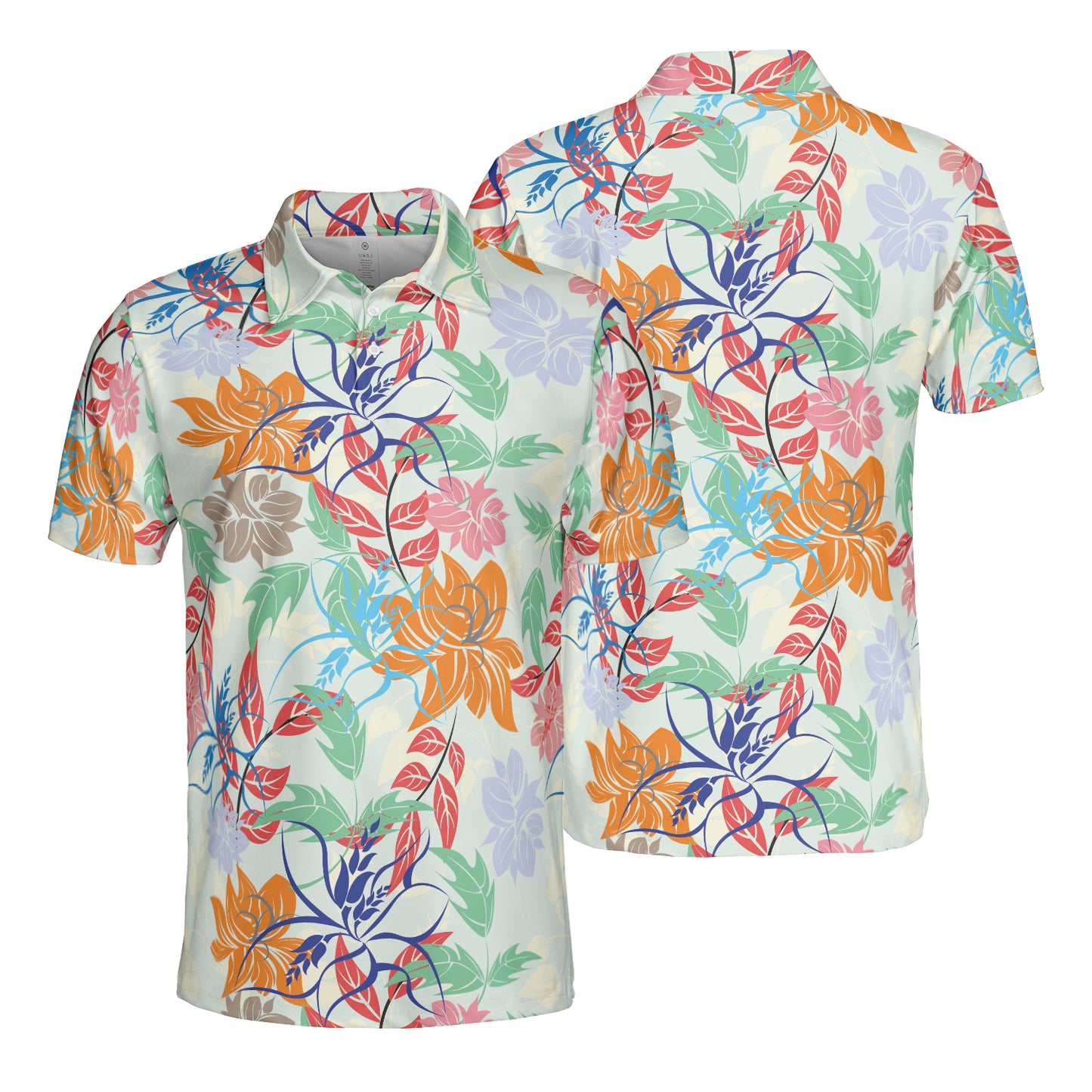 Colorful Exotic Leaves Polo Shirt