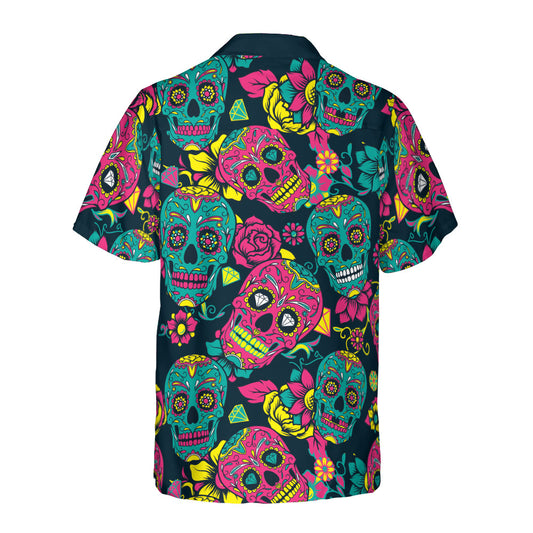 Colorful Day Of The Dead Button Up Shirt