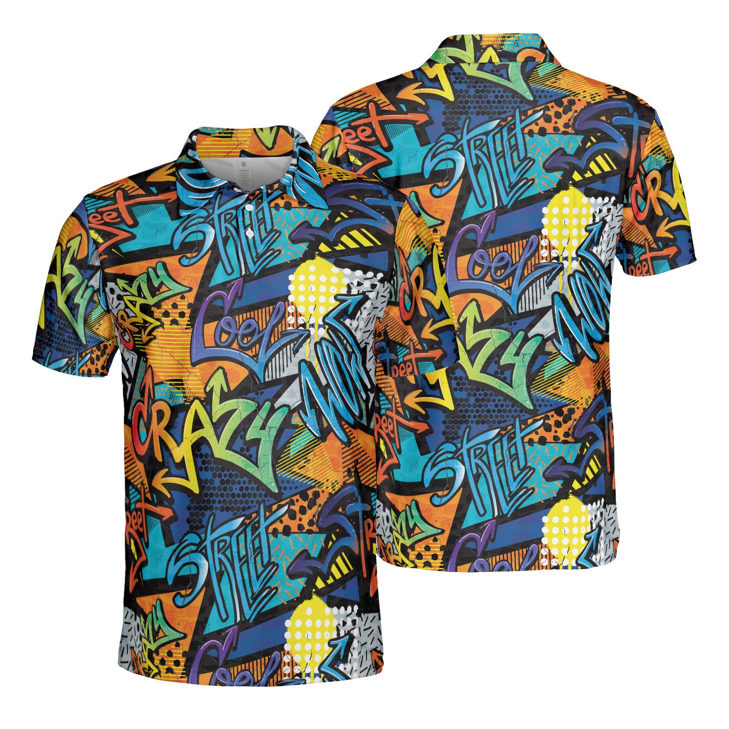 Crazy Cool Graffiti Polo Shirt