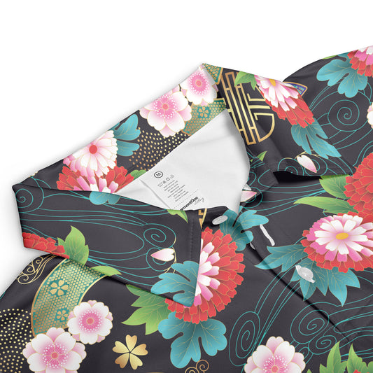 Floral Japanese Spring Polo Shirt