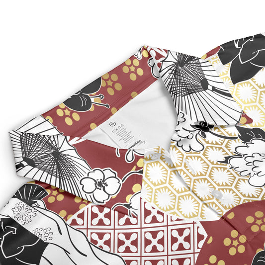 Geisha & Umbrella Polo Shirt
