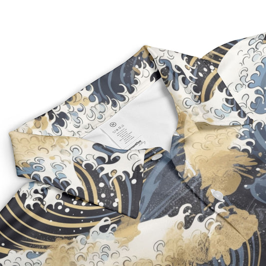 Gold Mist & Ocean Waves Polo Shirt