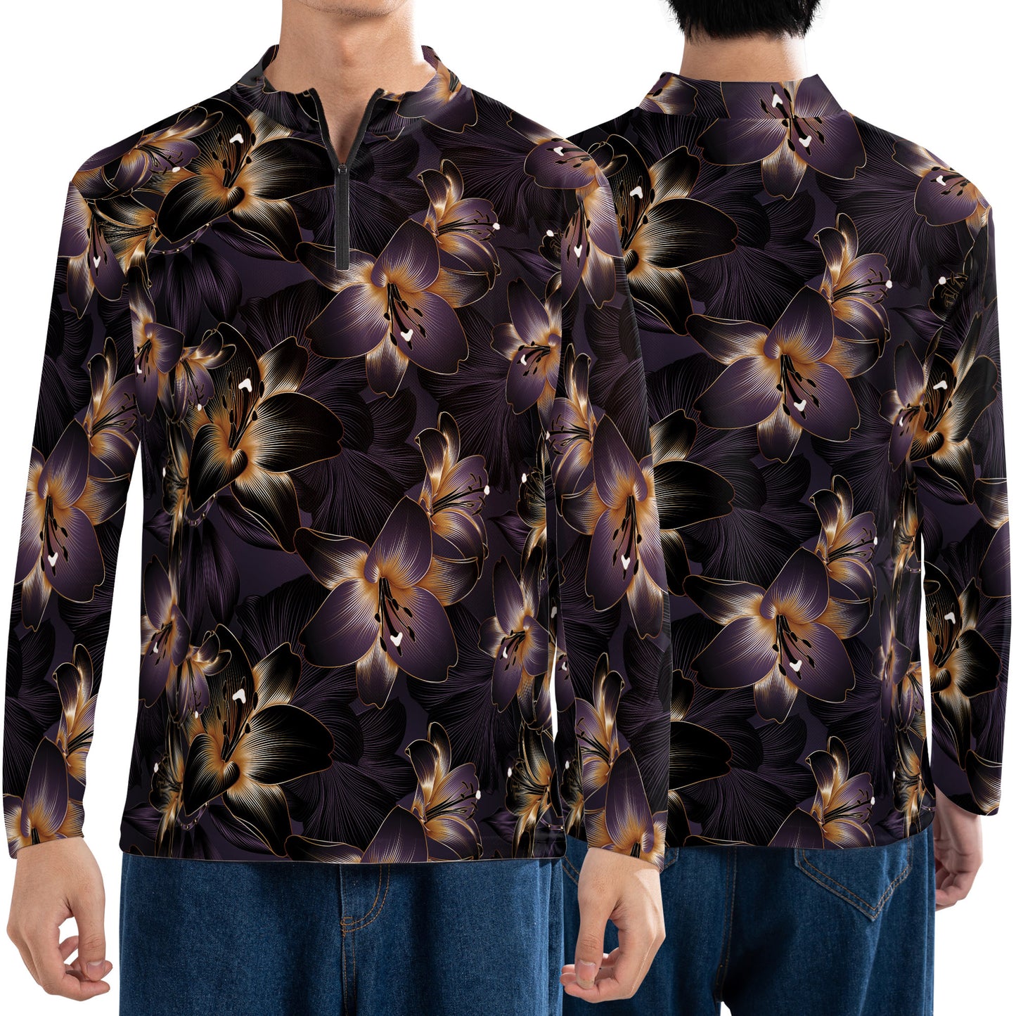 Golden Luxury Flowers Performance Q-Zip