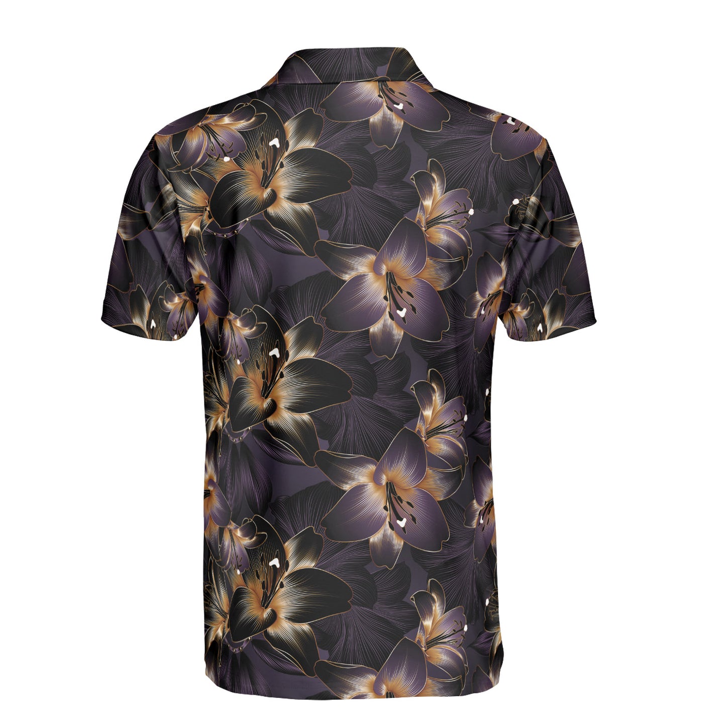 Golden Luxury Flowers Polo Shirt