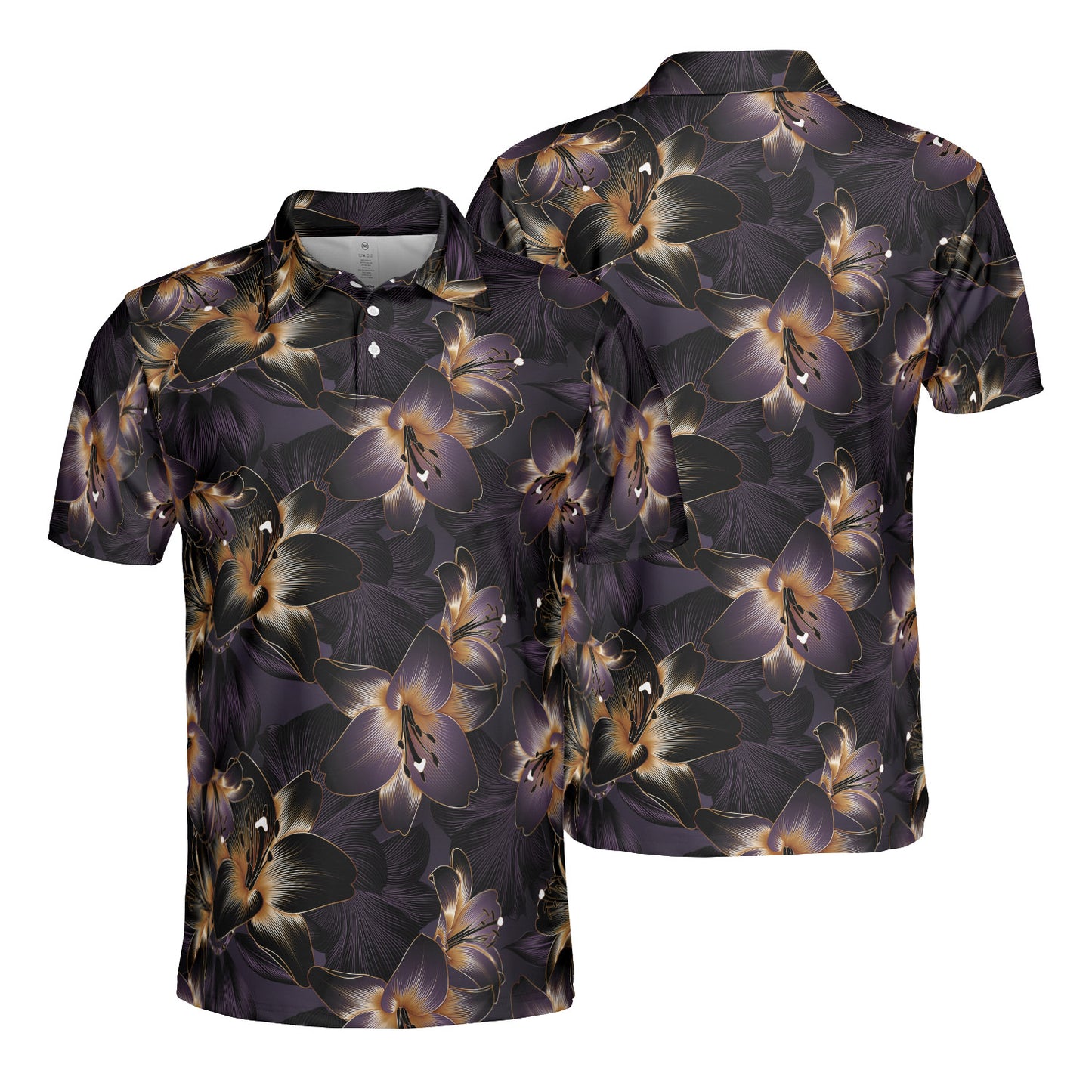 Golden Luxury Flowers Polo Shirt