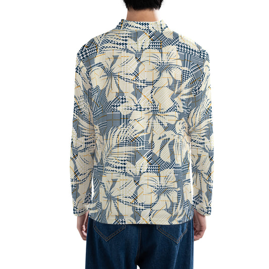 Hounds Tooth Plaid & Flowers Performance Q-Zip