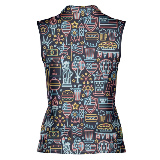 Independence Day Women's Sleeveless Polo Shirt