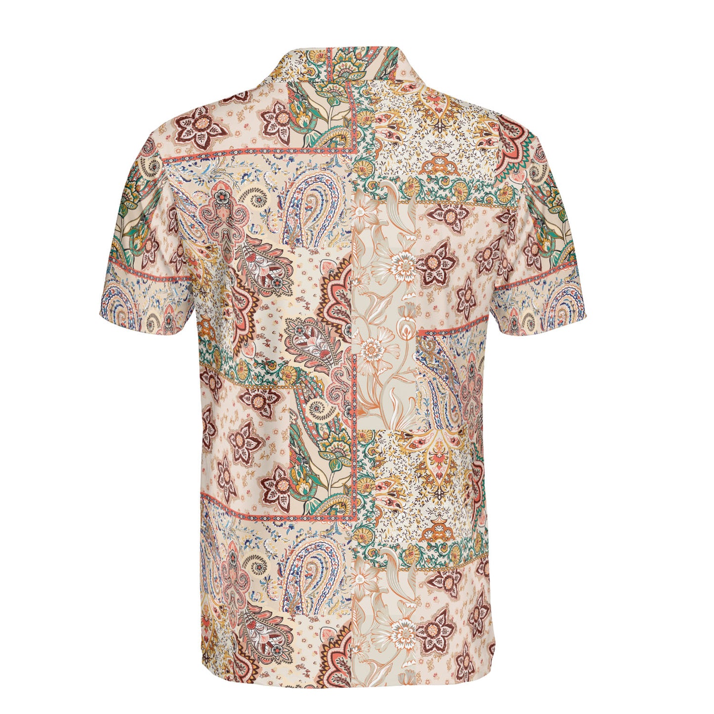 Indian Paisley Patchwork Polo Shirt
