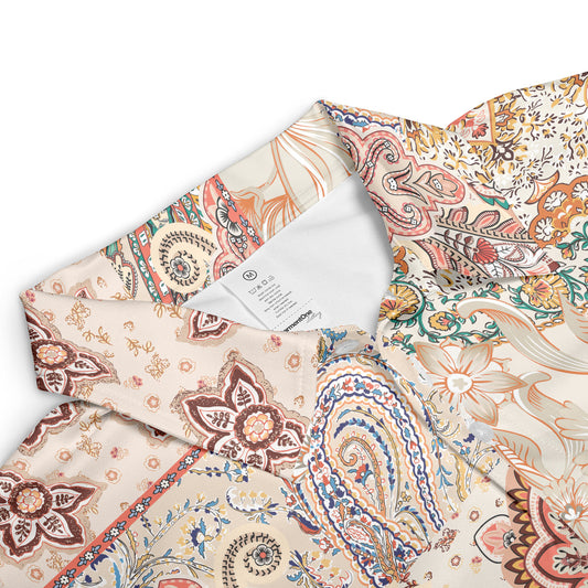 Indian Paisley Patchwork Polo Shirt