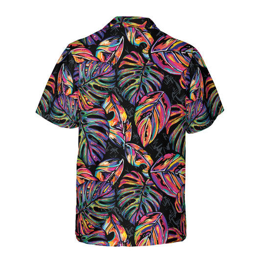 Kaleidoscope Palm Leaves Button Up Shirt
