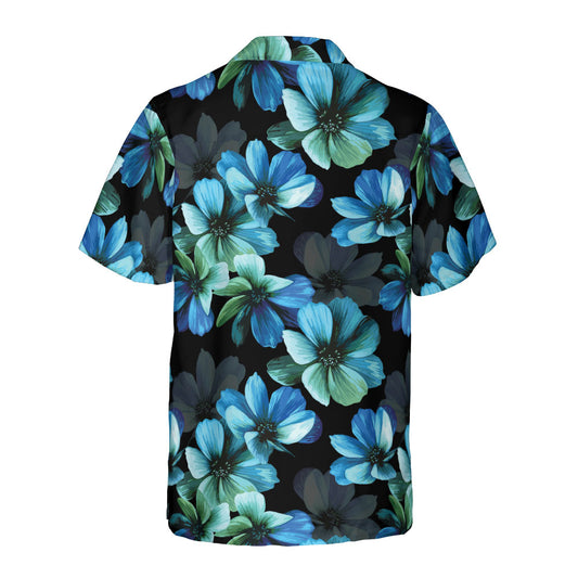Mystical Blue Flowers Button Up Shirt
