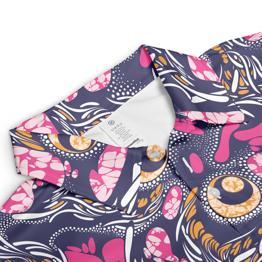 Orange & Pink Tribal Art Polo Shirt