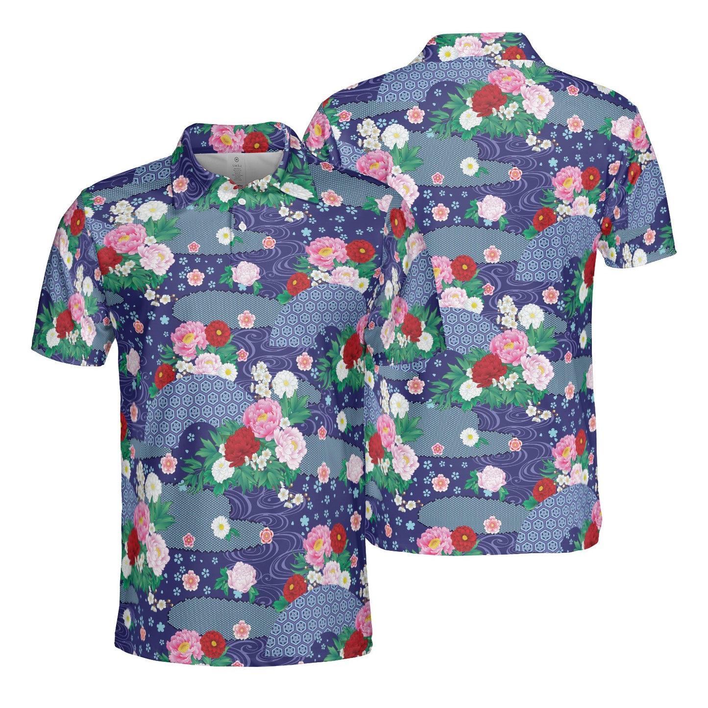 Oriental Fans & Flowers Polo Shirt