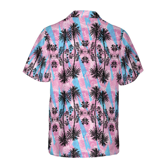 Pink & Blue Beach Vibes Button Up Shirt
