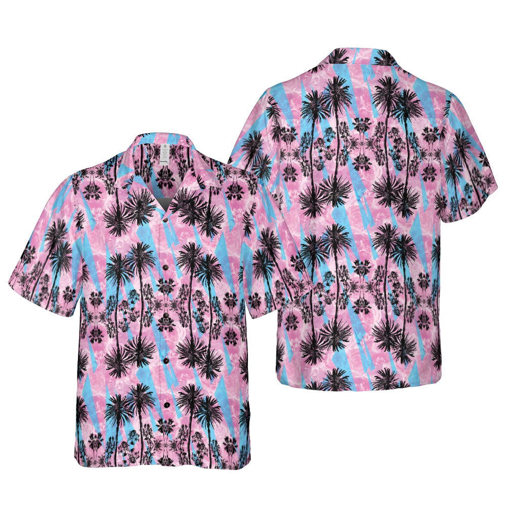 Pink & Blue Beach Vibes Button Up Shirt