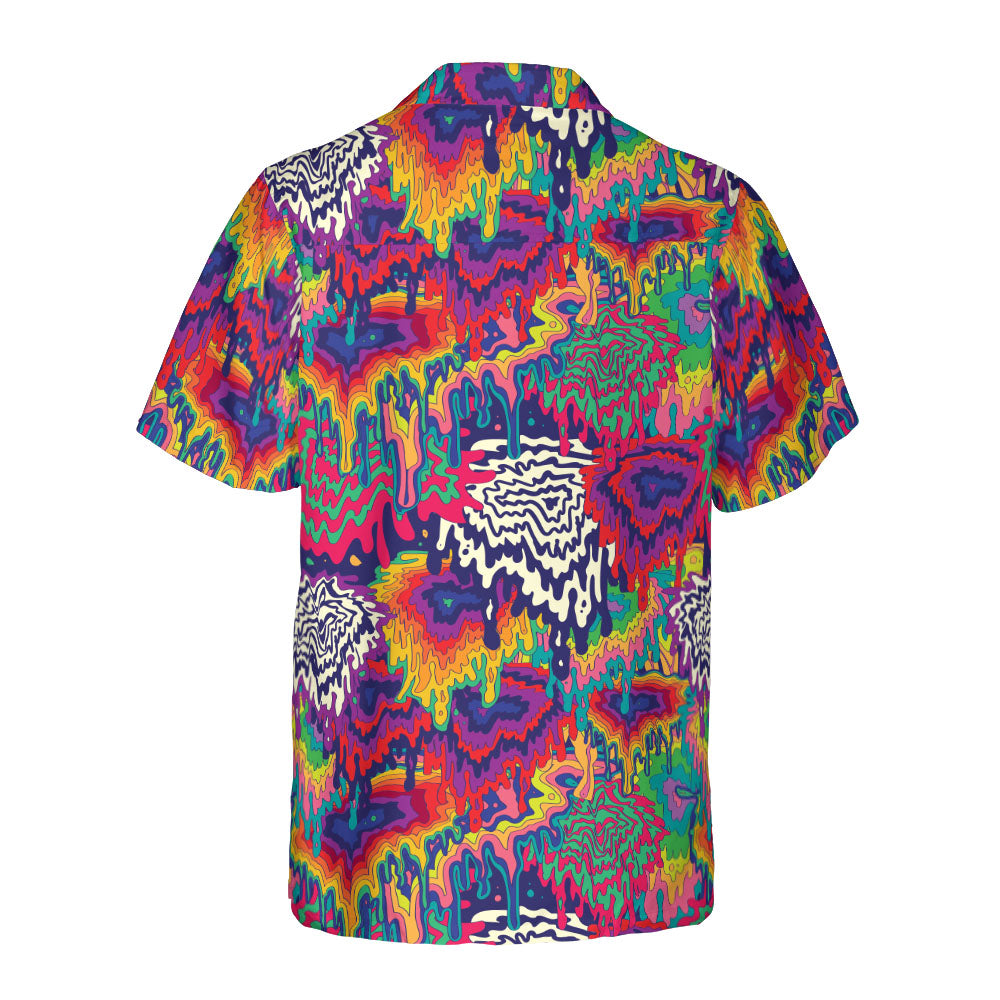 Psychedelic Dripping Paint Button Up Shirt