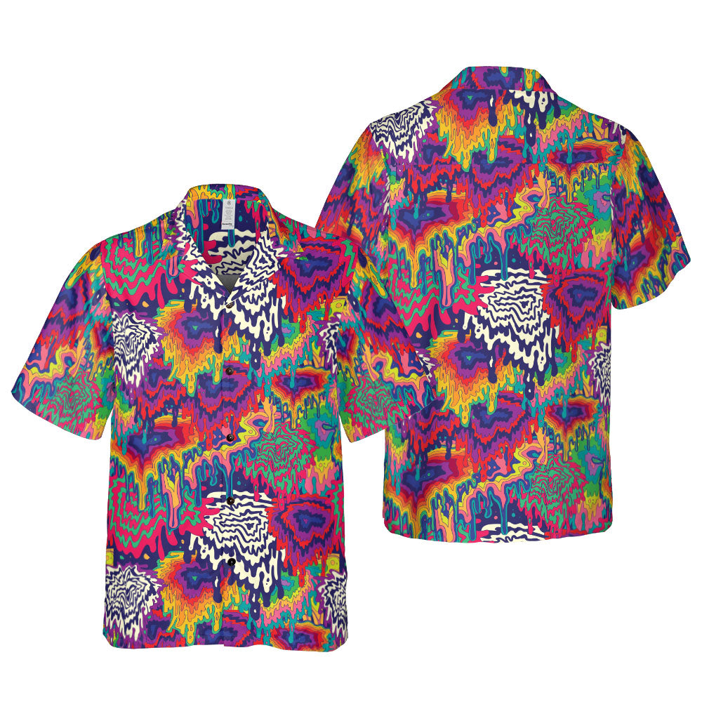 Psychedelic Dripping Paint Button Up Shirt
