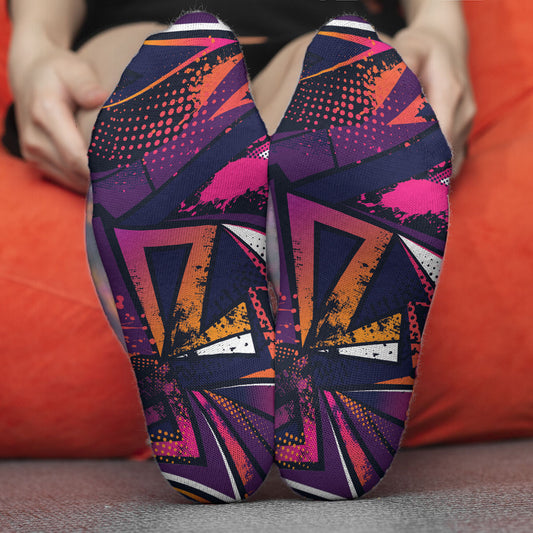 Purple Pink & Orange Geometric Socks