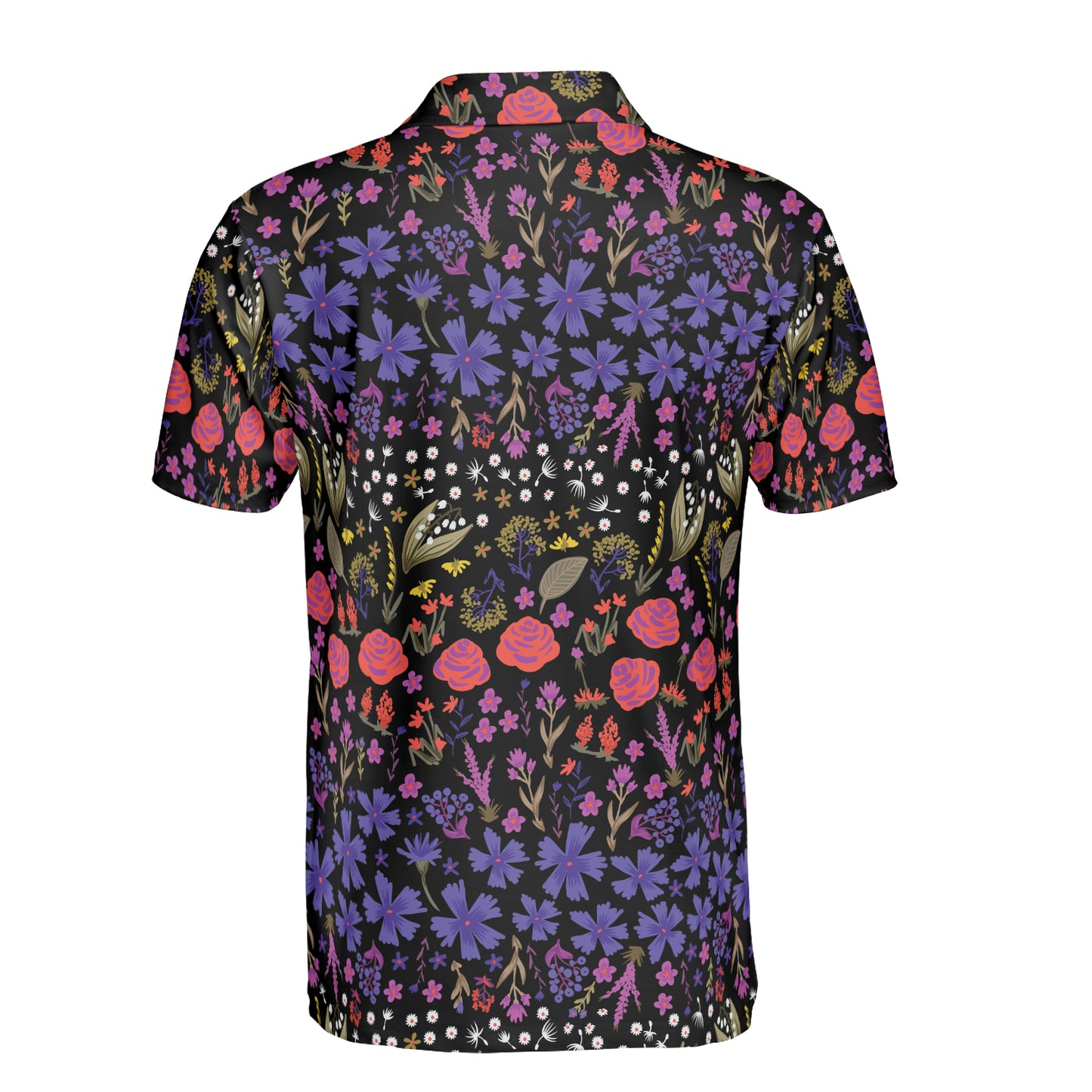 Purple & Violet Flowers Polo Shirt