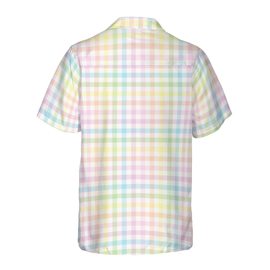 Rainbow Gingham Plaid Button Up Shirt