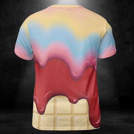 Rainbow & Strawberry Ice Cream On A White Chocolate Bar Unisex Comfort T-Shirt