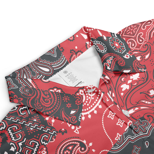 Red & Black Bandanna Polo Shirt