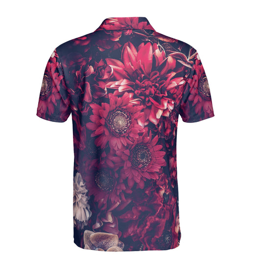 Red Flowers Polo Shirt